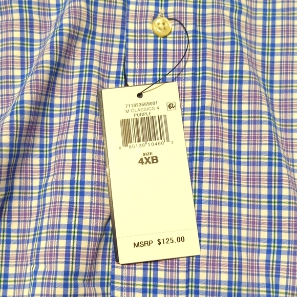 Ralph Lauren Plaid Performance Twill Men's 4XB shirt. - Picture 4 of 9